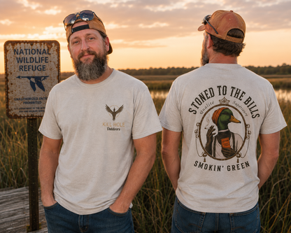 Smoking Green Duck Hunting Unisex Softstyle T-Shirt